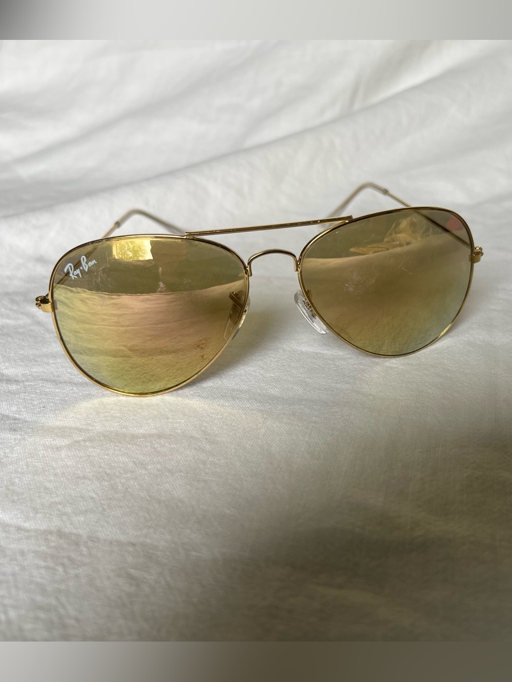 Ray-Ban Gold Frame with Gold Lenses Aviator Sunglasses